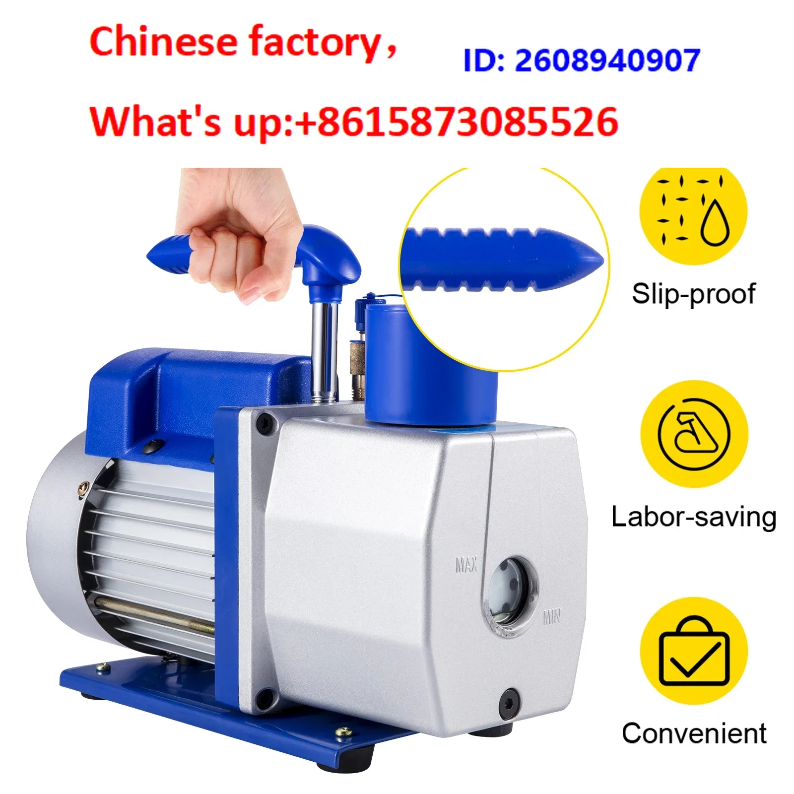 1pcs Refrigerant Vacuum Pump 6CFM-10CFM Double Stage HVAC for Household Air Conditioning Cleaning Auto Repair Vacuum Packaging