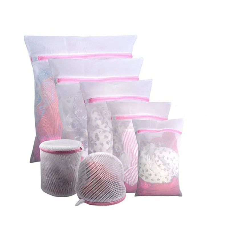 Borsa per biancheria in maglia di 11 dimensioni Organizer per la casa in poliestere cesto per biancheria a rete grossa sacchetti per biancheria per lavatrici borsa per reggiseno a rete