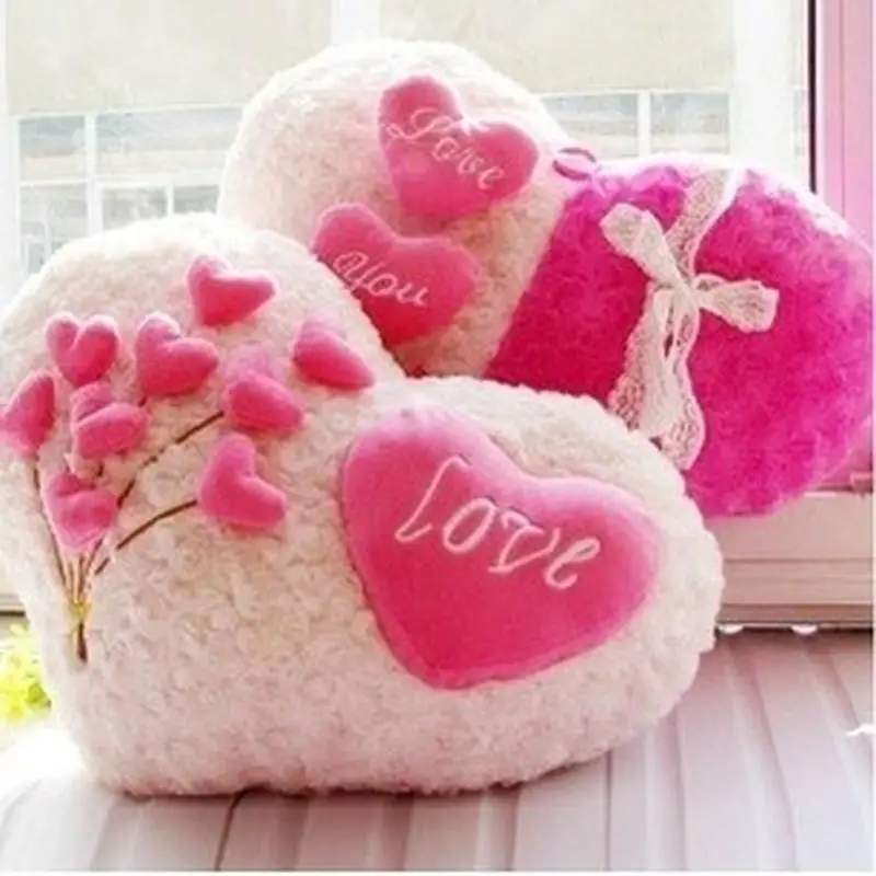 2026 Rose Red Heart-shaped Pillow Love Cushion Love Heart Pillow Christmas Gift Friends Gifts