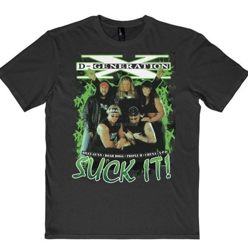 Vintage Style DX Suck It Wrestling Tee Shirt Mens tops t shirts American rock T shirt