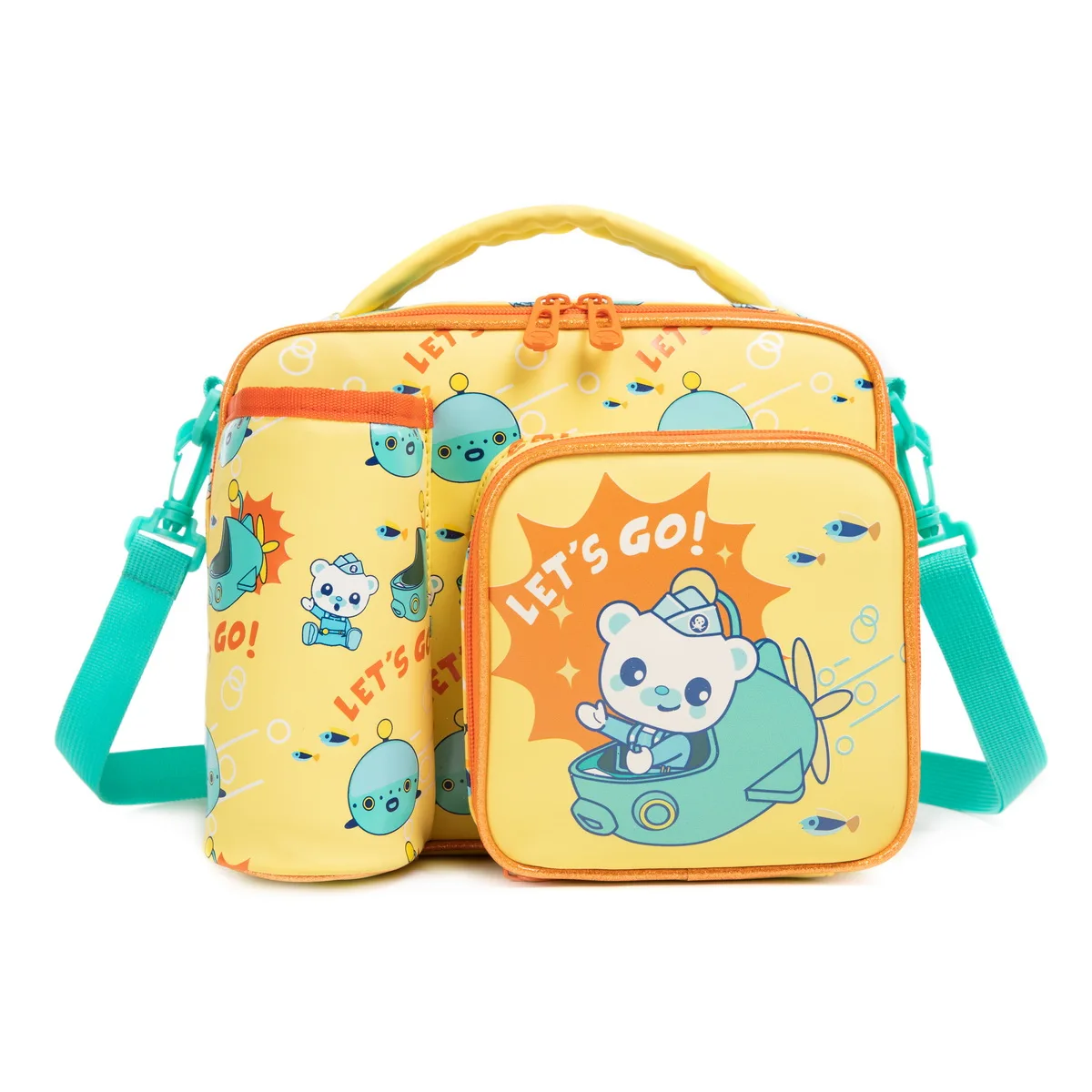 1 Pcs Yellow New The Octonauts Cartoon Cute Print Insulated Crossbody Children\'s Tote Lunch Bag Brave To Explore The Ocean