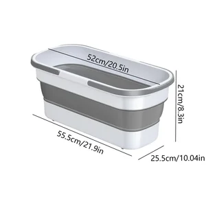 Rechteckiger Mopp -Eimer mit Griff, tragbar 10 Hauptverkaufseimer und MOP - №4