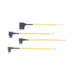 12V Fuse Holder Add-a-circuit TAP Adapter Micro Mini Standard ATM Blade Auto Fuse with 10A Blade Car Fuse yellow line
