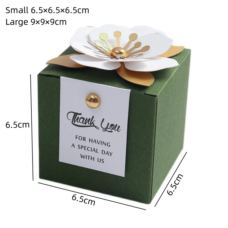 Creative Flower Square Wedding Candy Box Exquisite Little Flower Chocolate Box Holiday Party Banquet Anniversary Gift Box