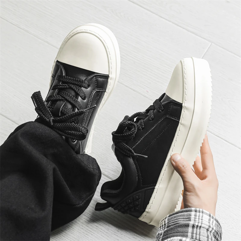 

2025 New Men’s Fashion Sneakers– Hong Kong Style, Chunky Sole, Height Increase, Breathable, Daily Commute & Sports