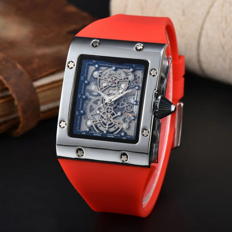 Orologio meccanico a bilanciere imitazione da uomo cavo del commercio estero Orologio semplice ed elegante e versatile Orologio al quarzo casual da uomo