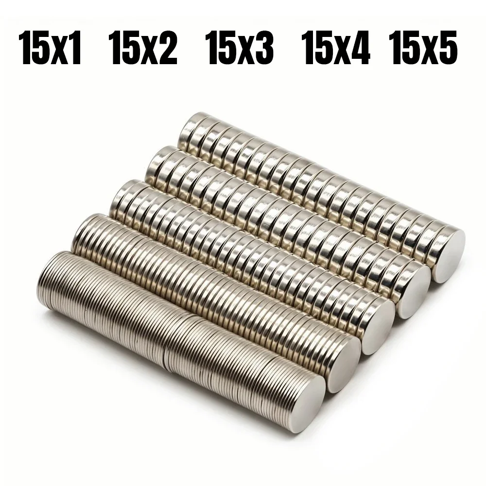 

Round Super Strong Neodymium Magnet Powerful Magnets N35 small Permanent Magnetic NdfeB Refrigerator DIY 15x1 15x2 15x3 15x5mm