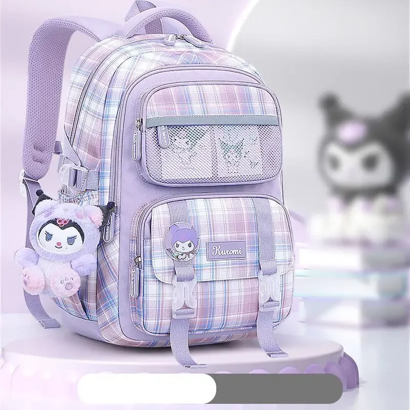 Sanrioed Kuromi Hello Kitty Cinnamoroll Anime plecak dla dzieci urocze tornistry studencka kreskówka duża pojemność torba na ramię prezent