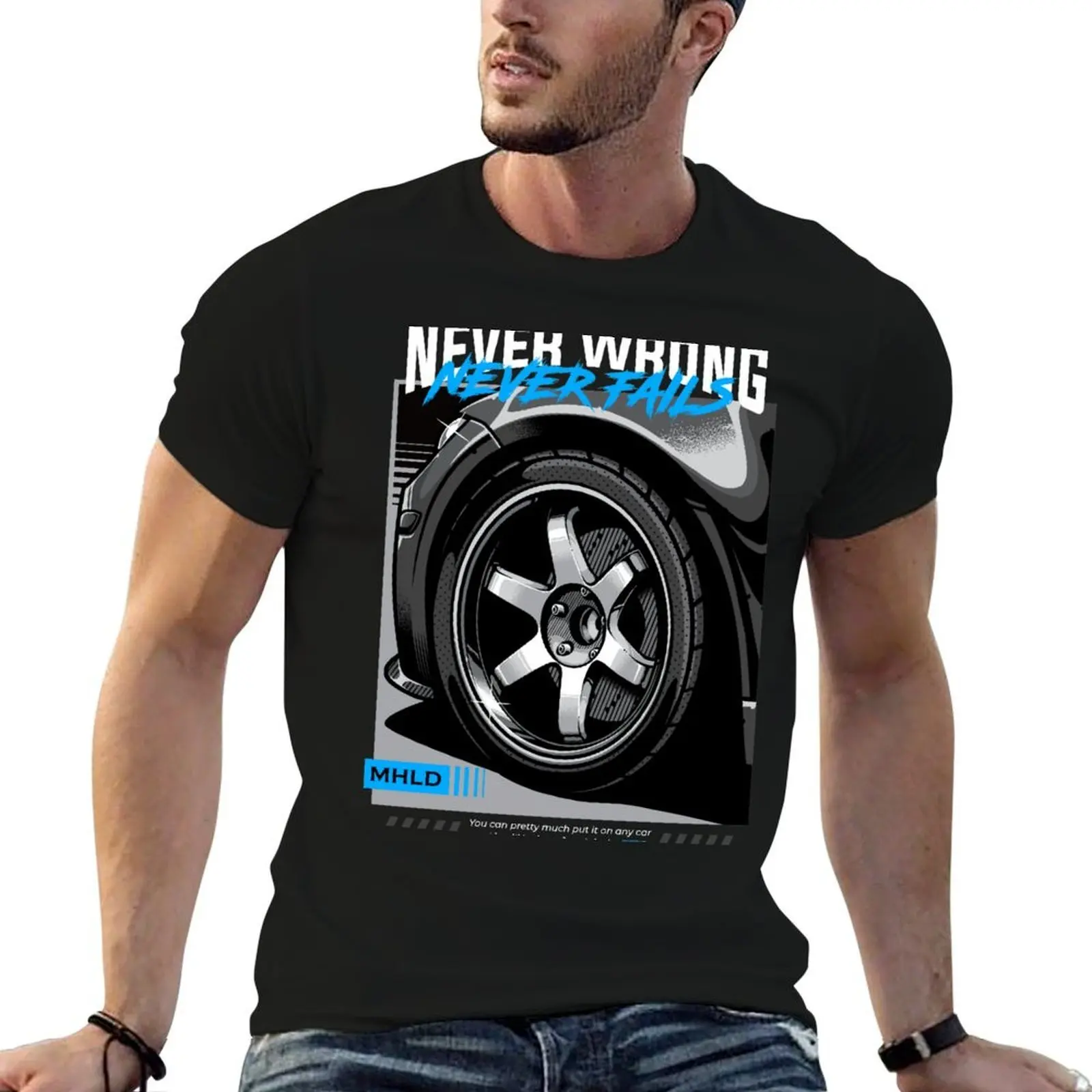 TE37 Automotive Wheel Illustration T-Shirt Casual Work Wear T-Shirt