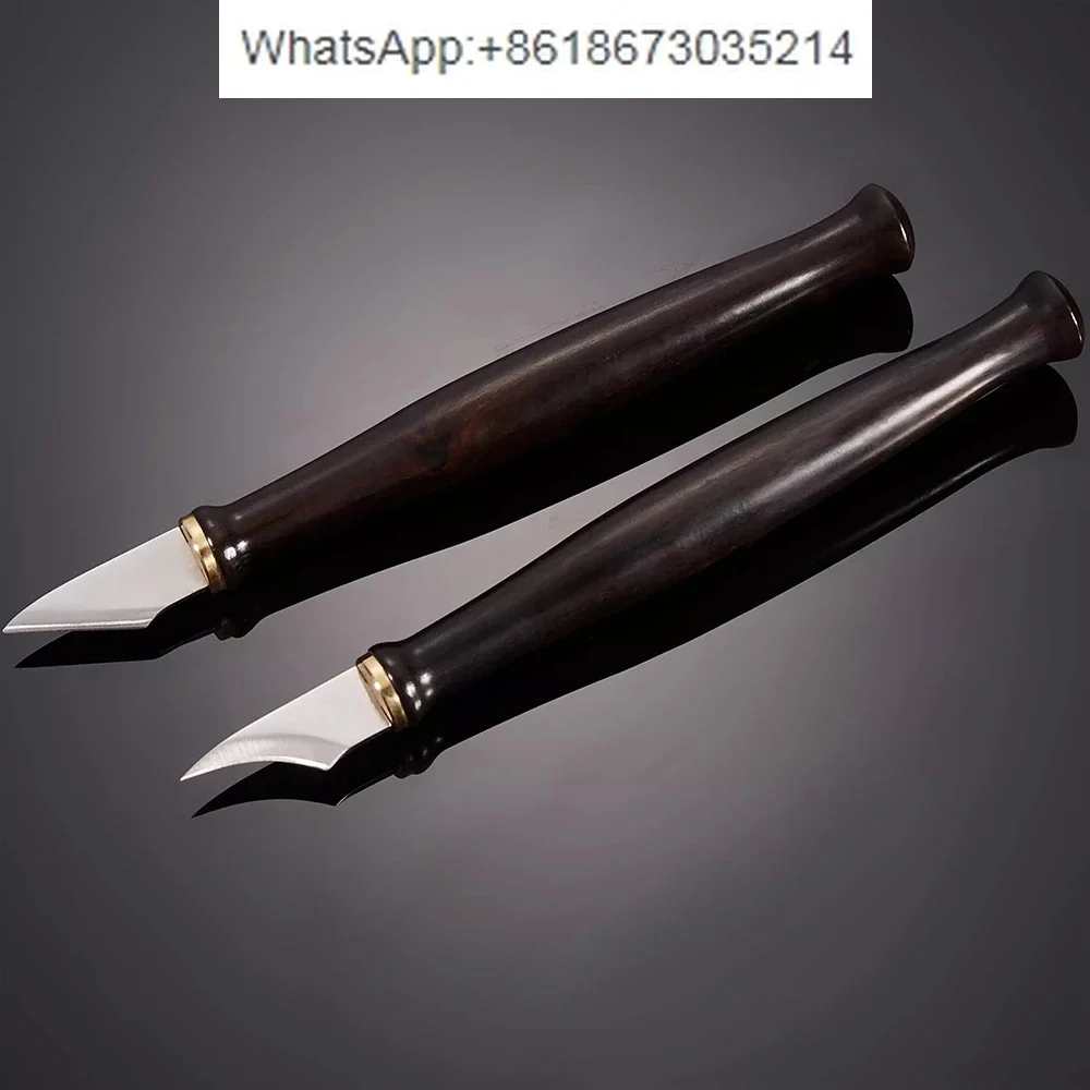 Leather Carving Knife DIY Handmade M390 Powder Steel Abrasion Resistant Super Sharp Cutting Tool with Rosewood Handle