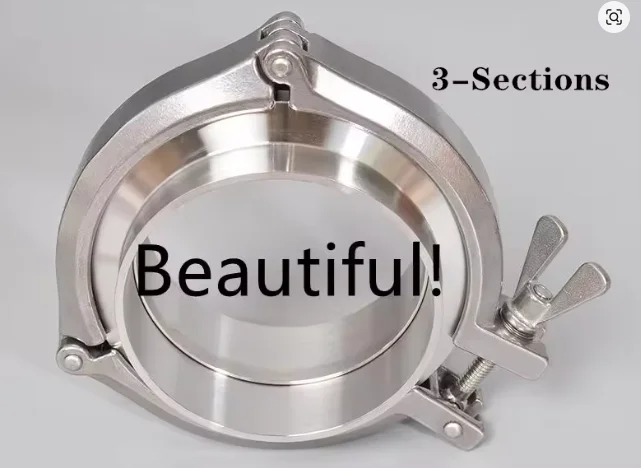 KF63 KF80 KF100 KF160 Cerniera per vuoto Morsetti per dadi alari in acciaio inossidabile Raccordo per tubi Tri morsetto a catena con staffa di centraggio e O-ring