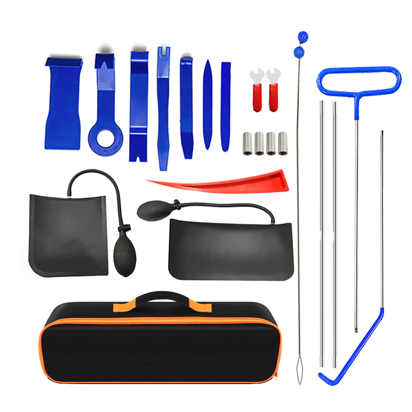 

22pcs Car Door Opener Car Wedge Pump Lock Door Repair Air Cushion Emergency Open Unlock Tool Kit Long Grabber Screwdriver