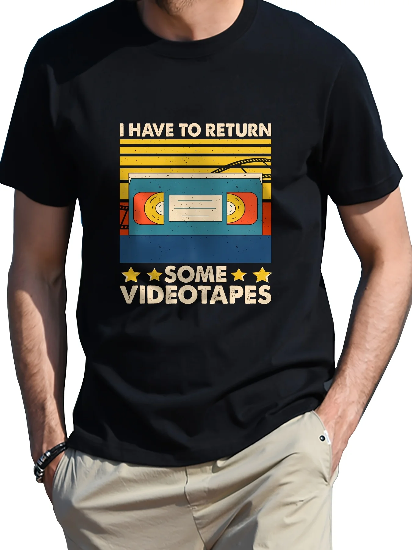 

Music Mixing Tape T-Shirt for Men and Women, Men's Black Short-Sleeve Fashion T-Shirt, Breathable 180g Pure Cotton, Comfortable and Sweat-Absorbent Round-Neck T-Shirt, Four-Season Casual Men's T-Shirt, Everyday T-Shirt, Minimalist Design, Street Style, So