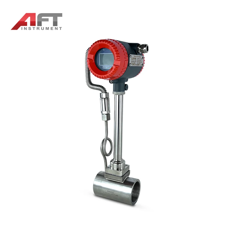 

High Precision Vortex Flow Meter LCD Display Stainless Steel for Water Liquid Air Gas OEM
