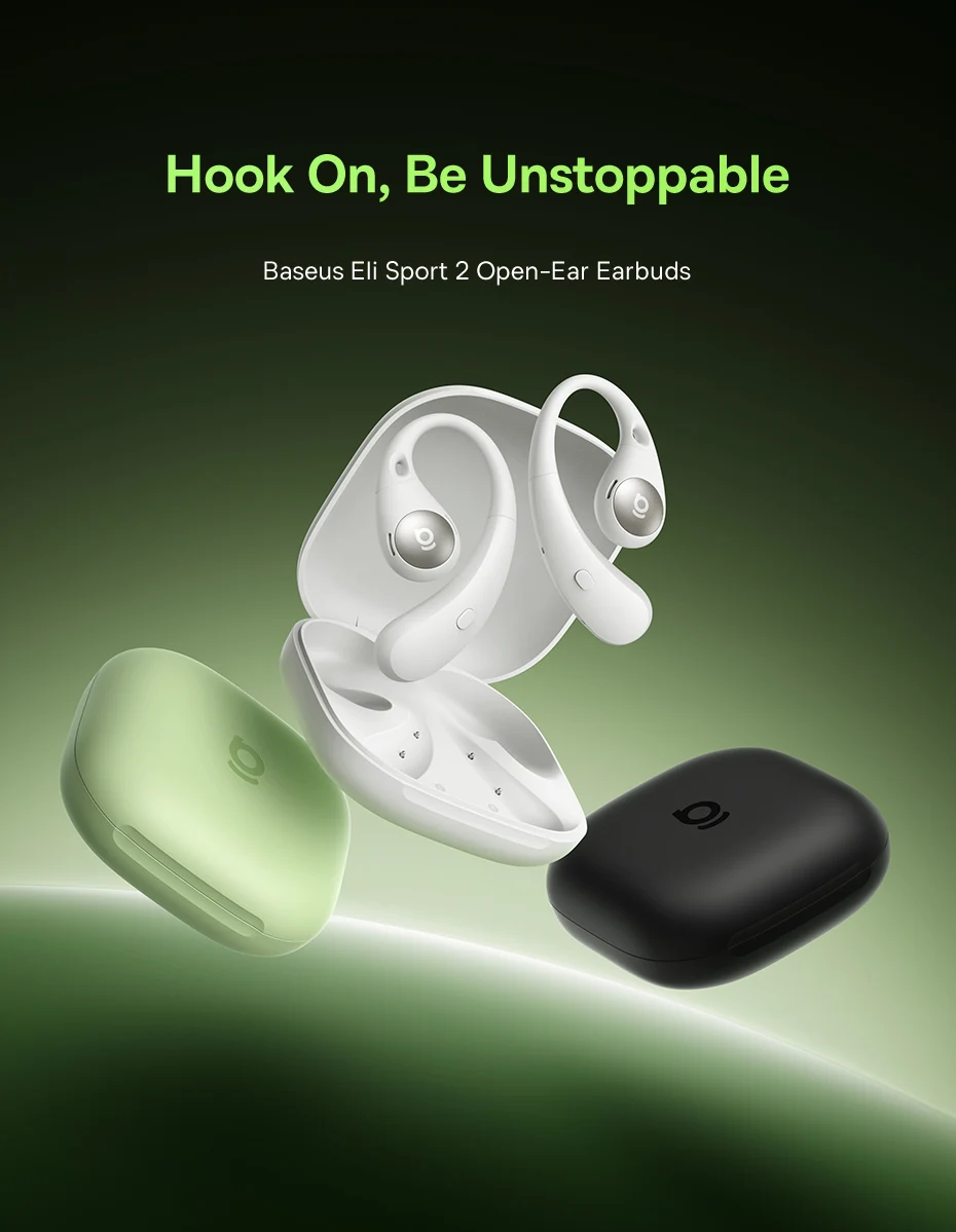 Baseus Eli Sport 2 Open-Ear-Kopfhörer, kabellos, Bluetooth 6.0 OWS-Kopfhörer, hochauflösend, mit LDAC OWS-Kopfhörer, Ohrbügel-Sport-Ohrhörer – Detail 16