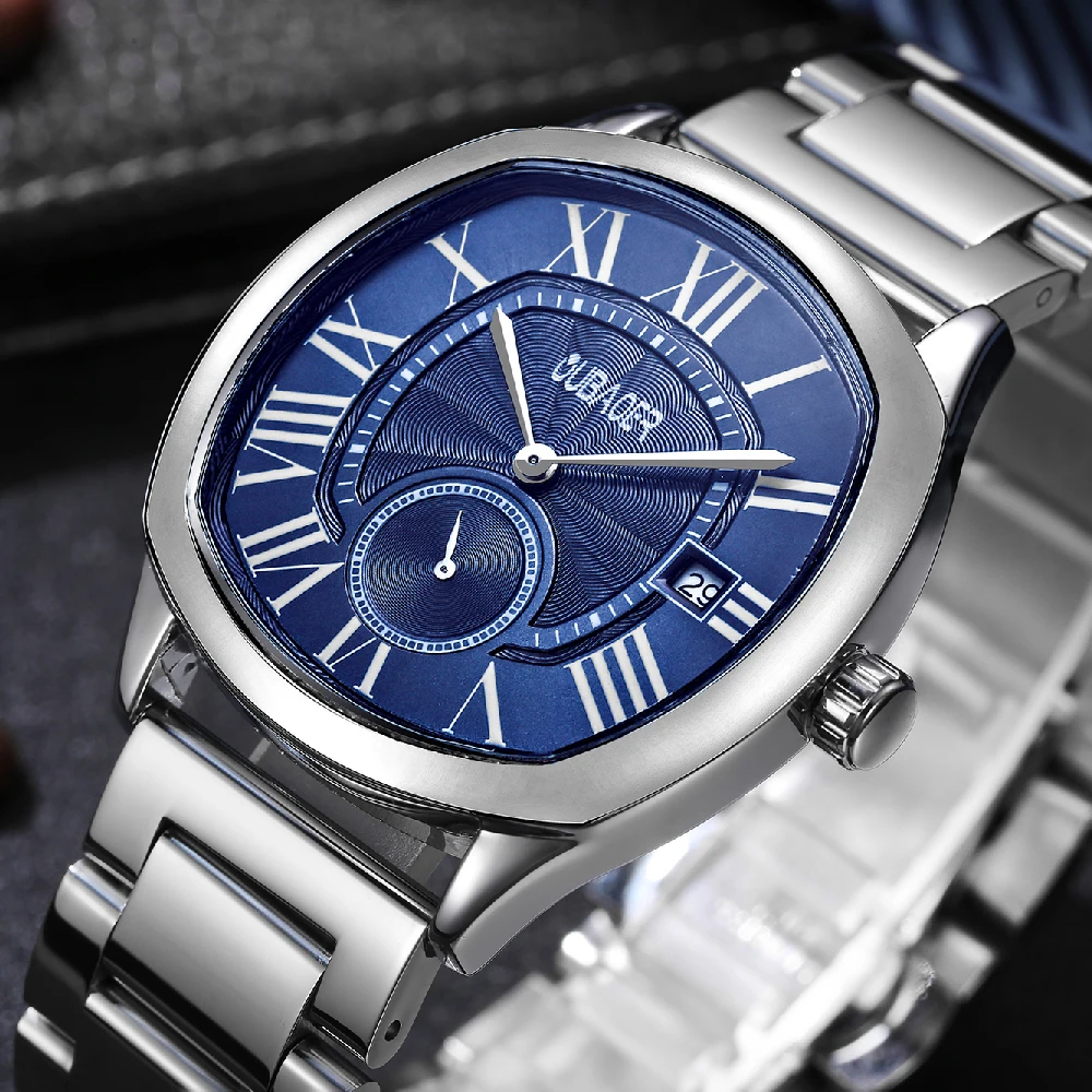 OUBAOER New Fashion Men Watch Classic Stainless Steel Top Brand Luxury Sport Quartz Wristwatches Male Business Relogio Masculino
