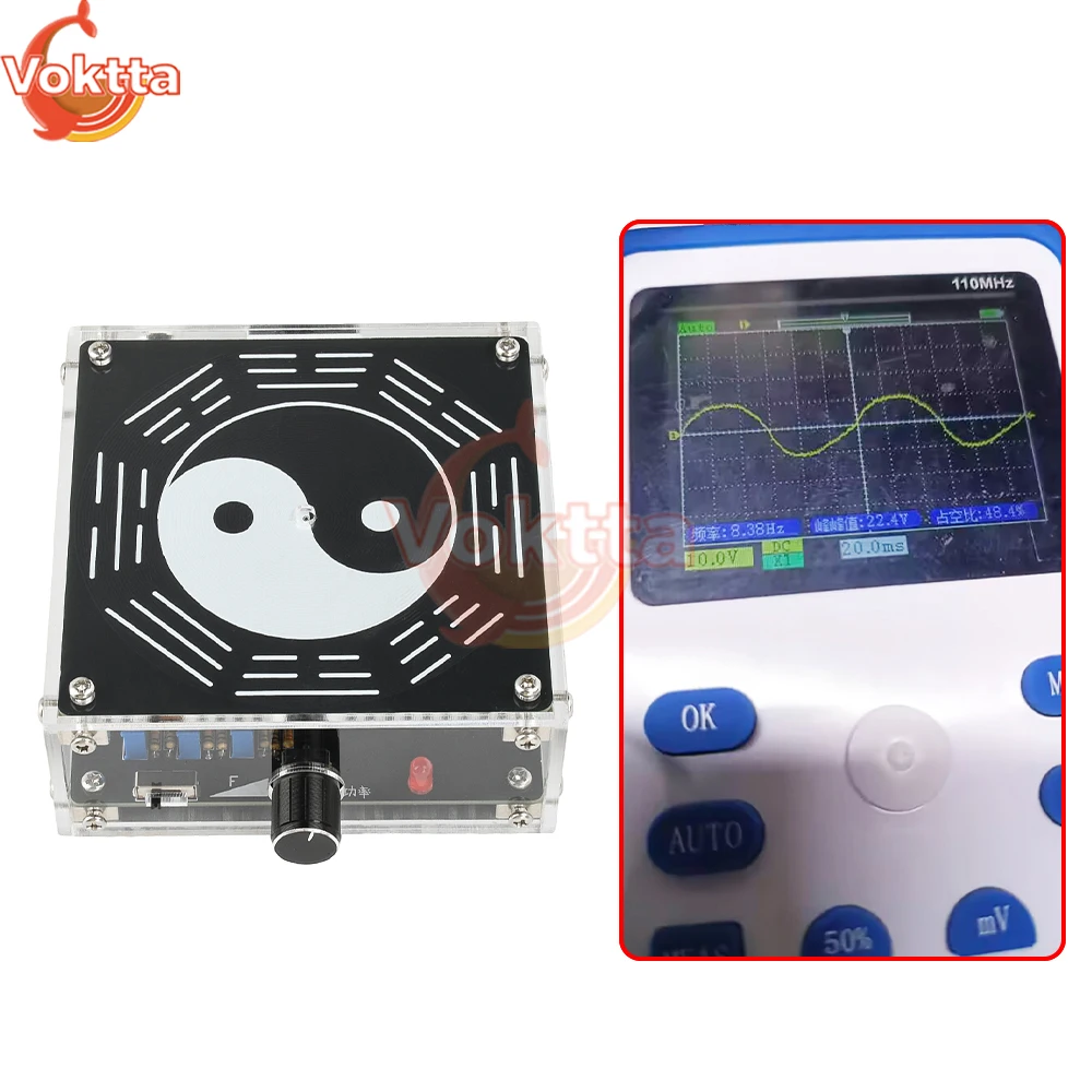 Generador de onda Schumann ajustable de 6,8 HZ/7,83 HZ/8,3 HZ DC 15V 2A 15W generador de señal sinusoidal con resonador de Audio de frecuencia ultrabaja
