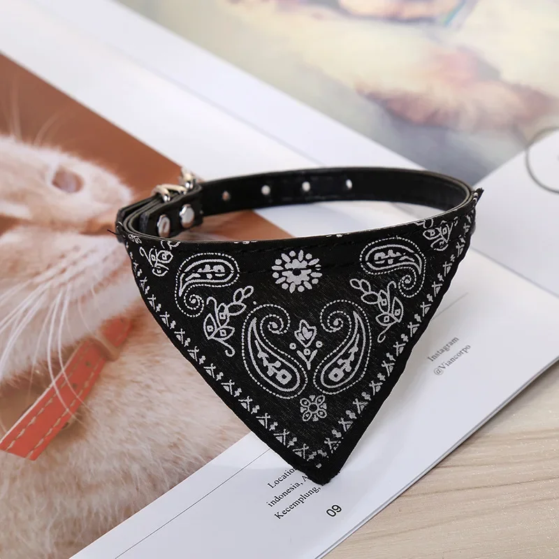 Soft Adjustable PU Cat Dog Collar with Cute Scarf for Small Medium Dogs Chihuahua Corgi Puppy Washable Pet Collar Pet Grooming Walking Supplies Accessories view 5