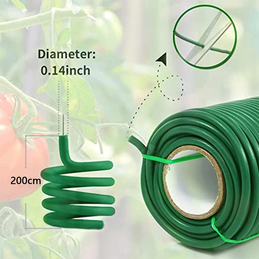 Green Soft Plant Ties 20m 656ft Reusable Waterproof Wire 35mm Garden Twist for Plant Binding Indoor Outdoor Use