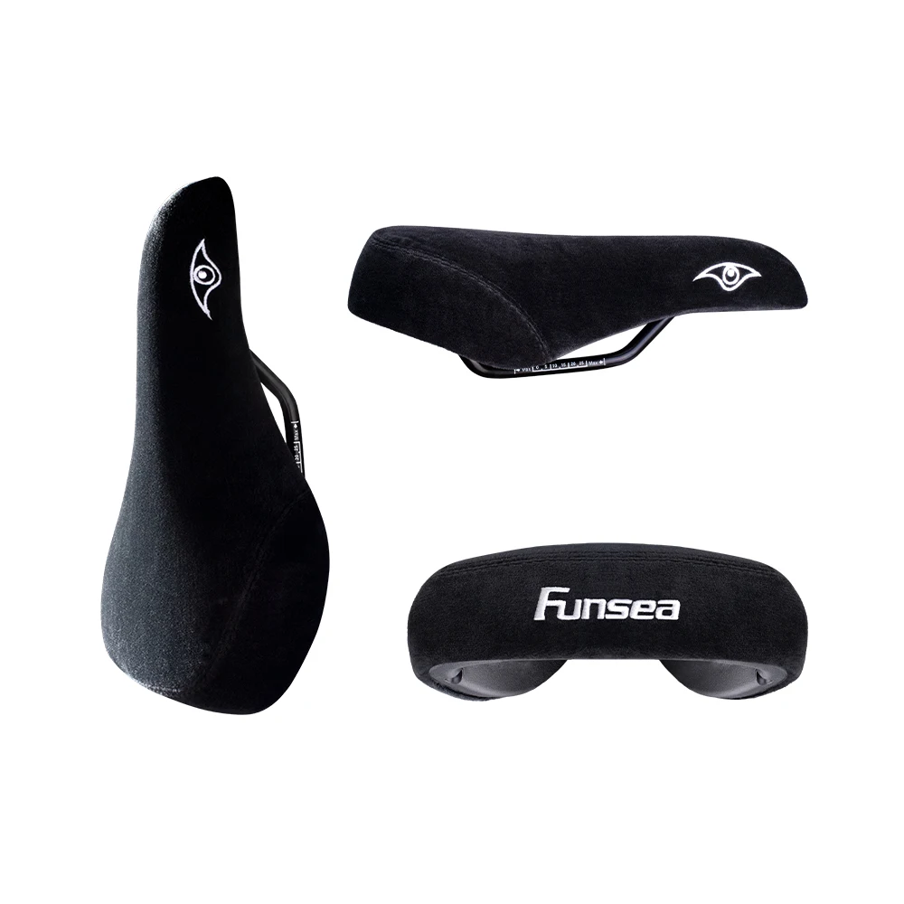 AliExpress Funsea Bicycle Accessories Saddle for Wheelie Stunt Big BMX Cruiser Bike Seat with Grippy Surface 8mm Steel Rail White Eagle Eye