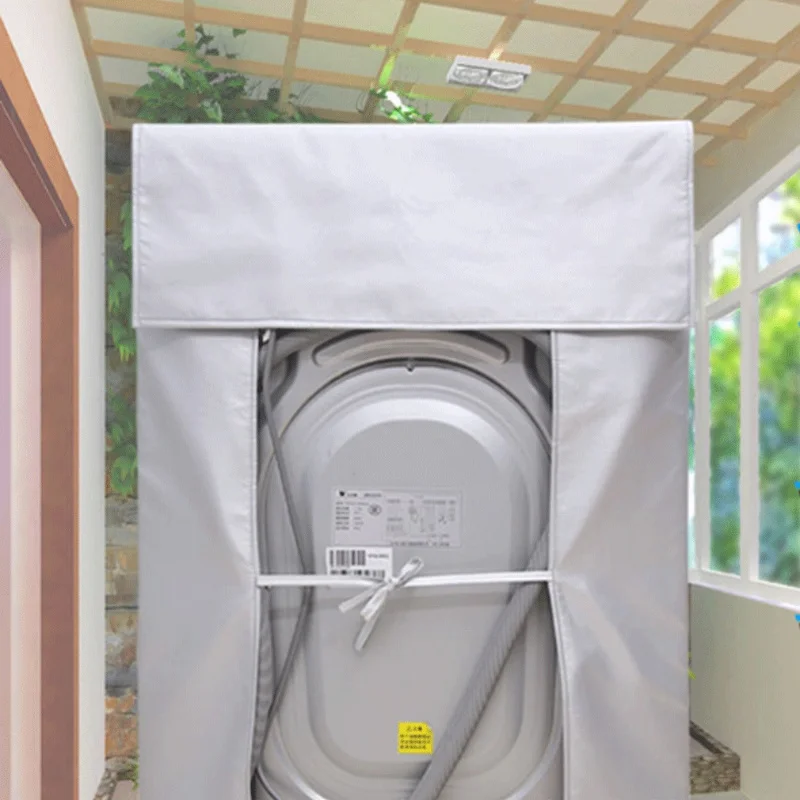 S-XXL Fully Automatic Roller Washer Sunscreen Washing Machine Waterproof Cover Dryer Polyester Silver Dustproof Cover