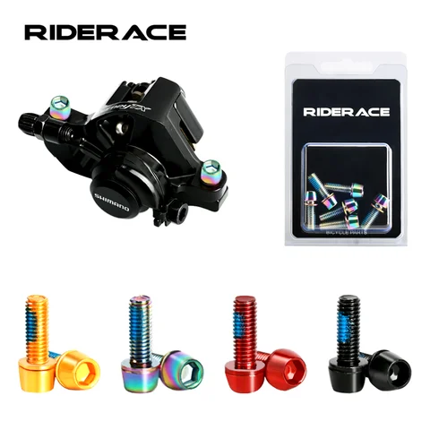 6 Pcs Bicycle Disc Brake Caliper Bolt Clamp Fixed Screws M6*18MM Titanium-plated Colorful Steel For MTB Mountain Bike
