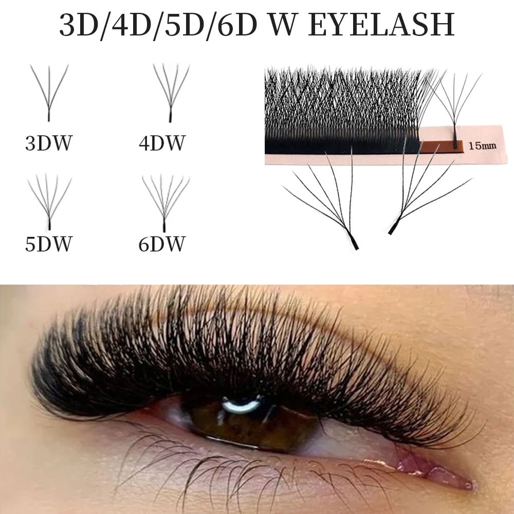 4D 5D  W Eylash Extension 3D Russia Volume W Lash Fluffy Premade Fans Clover Mink Faux Cil Lashes Dolly Hybrid Eyelash 6D Cilios