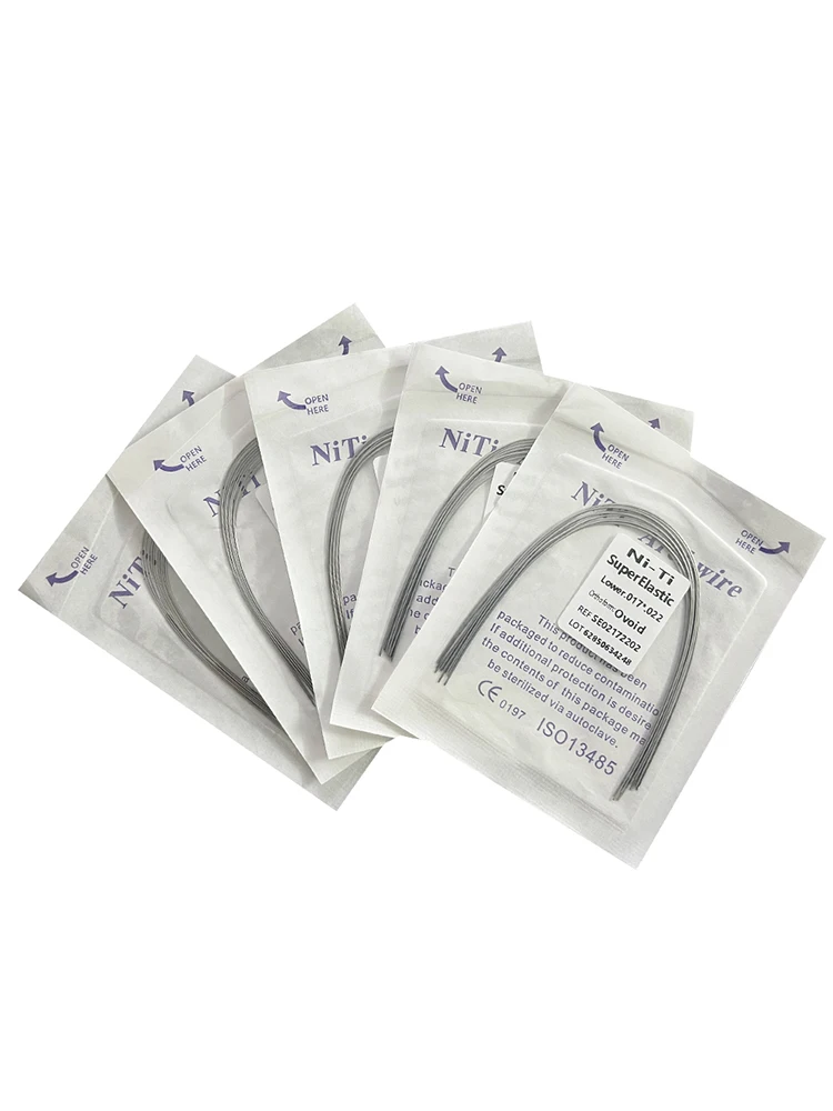 5Pack AG Tandheelkundige Boogdraden Orthodontische Super Elastische NITI Ronde Rechthoekige Boogdraad Onder/Boven 012/014/016/018/020/16x16/16x22 - afbeelding 2