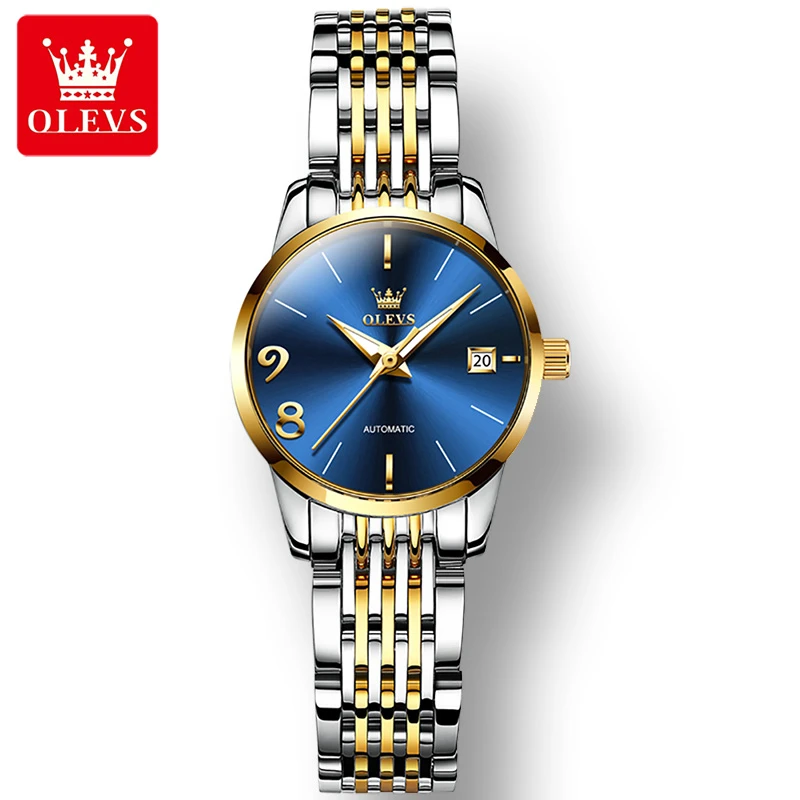 

OLEVS 6632 Fashion Mechanical Watch Stainless Steel Watchband Round-dial Week Display Calendar Luminous