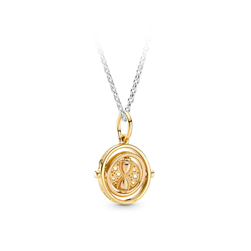 Time Turner Converter Hourglass Pendant Necklace Bracelet 925 Sterling Silver Jewelry Cosplay Props Fans Gift