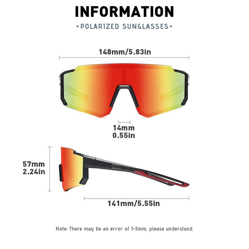 Polarized Sports Cycing Sunglasses for Men Women Myopic Frame Outdoor Sports Goggles Fit Over Myopia MTB Road Cycling Eyewear