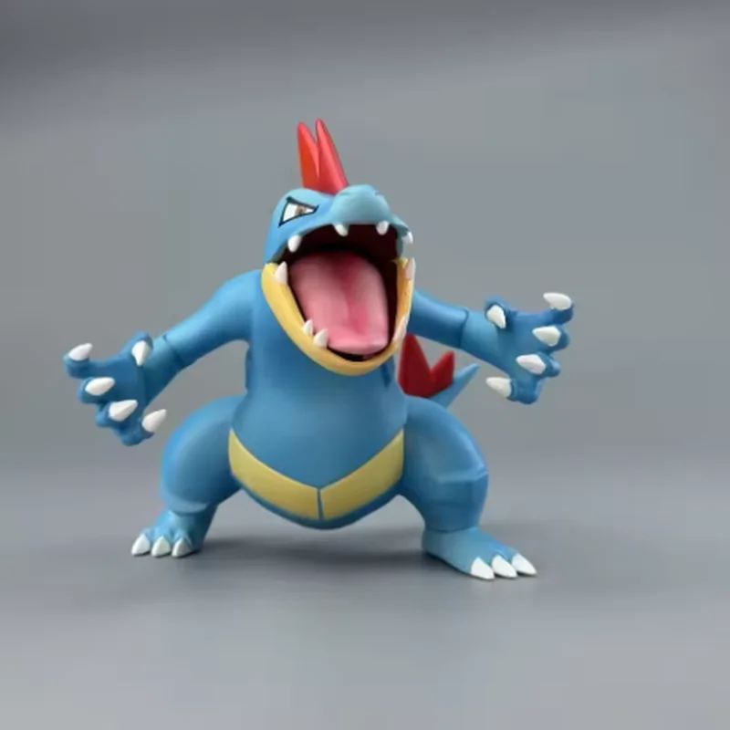 Em estoque dos desenhos animados anime pokémon totodile croconaw feraligatr mundo figura de ação desktop estátua modelo brinquedo presente