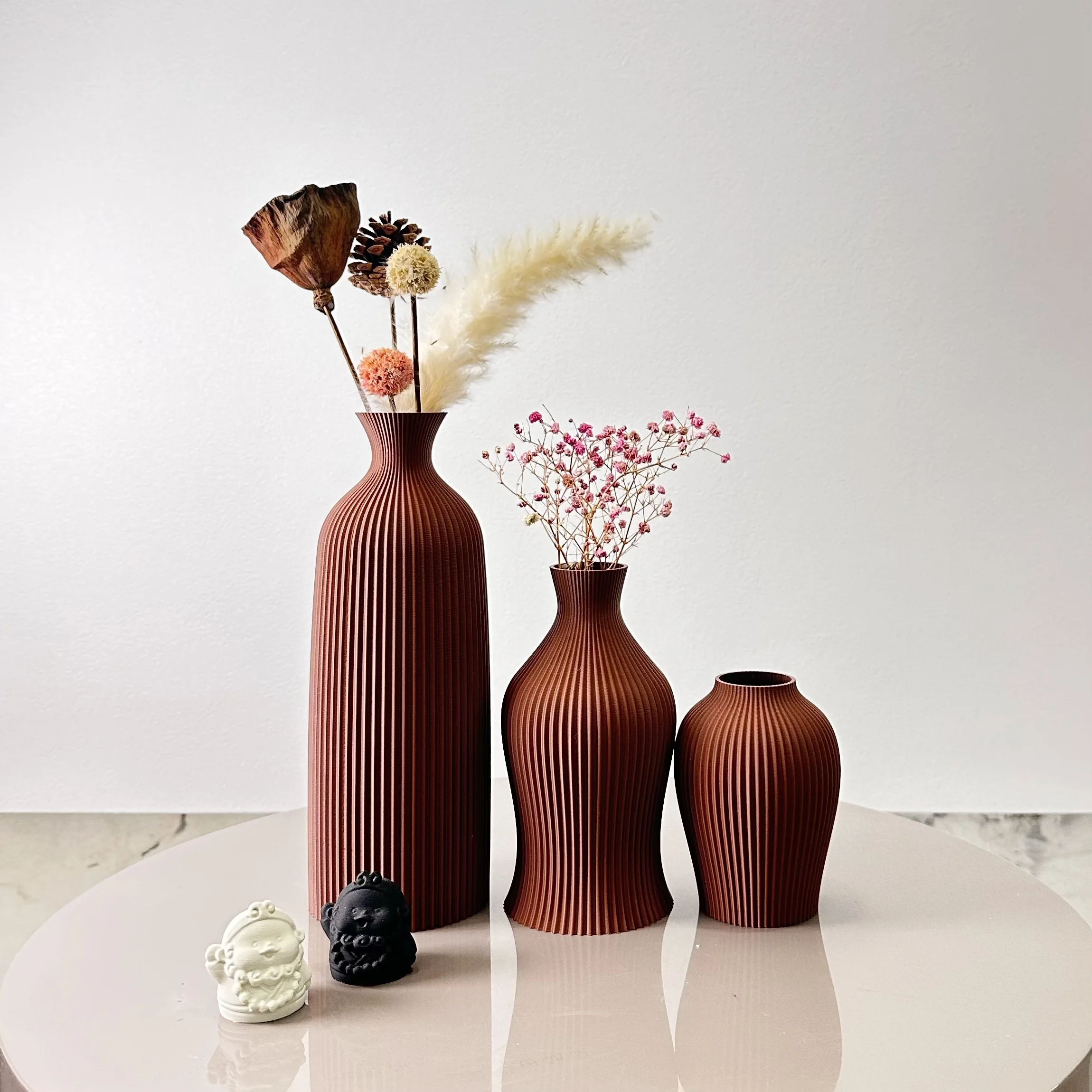3-Piece Set of Artistic Decorative Vases, Elegant Vase Decoration, Dry Vase Ornaments for Home Decoration Ornaments, Office Vase Ornaments, Holiday Gifts