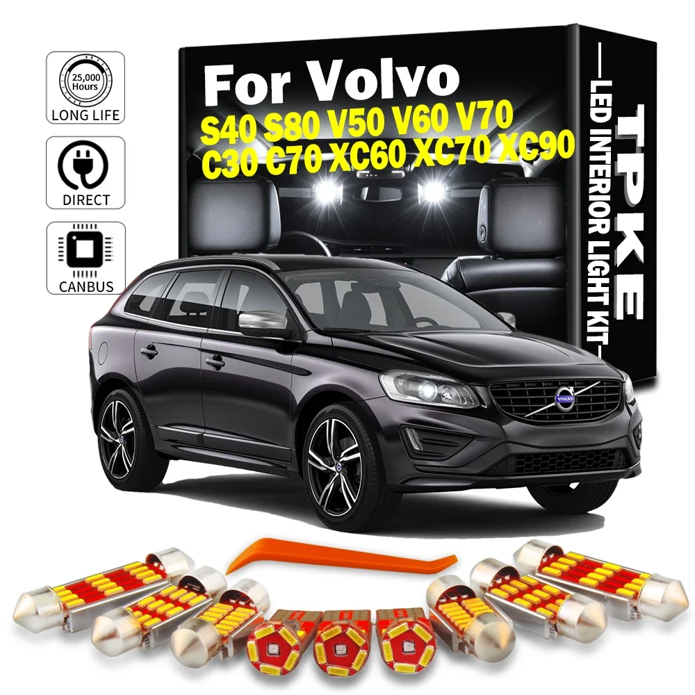 

TPKE Canbus Auto Bulb For Volvo S40 S80 V50 V60 V70 C30 C70 XC60 XC70 XC90 LED Interior Map Dome Trunk Light Kit Car Accessories