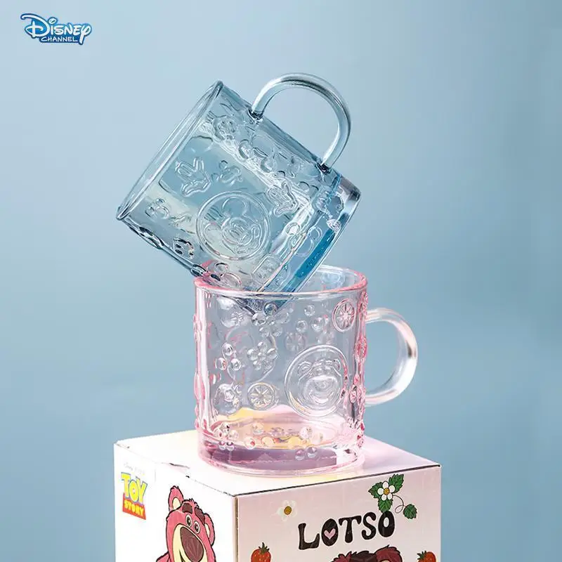 Disney mickey Lotso embossed glass cup high value mug home drinking water juice cup Mickey milk cup mugs coffee cups