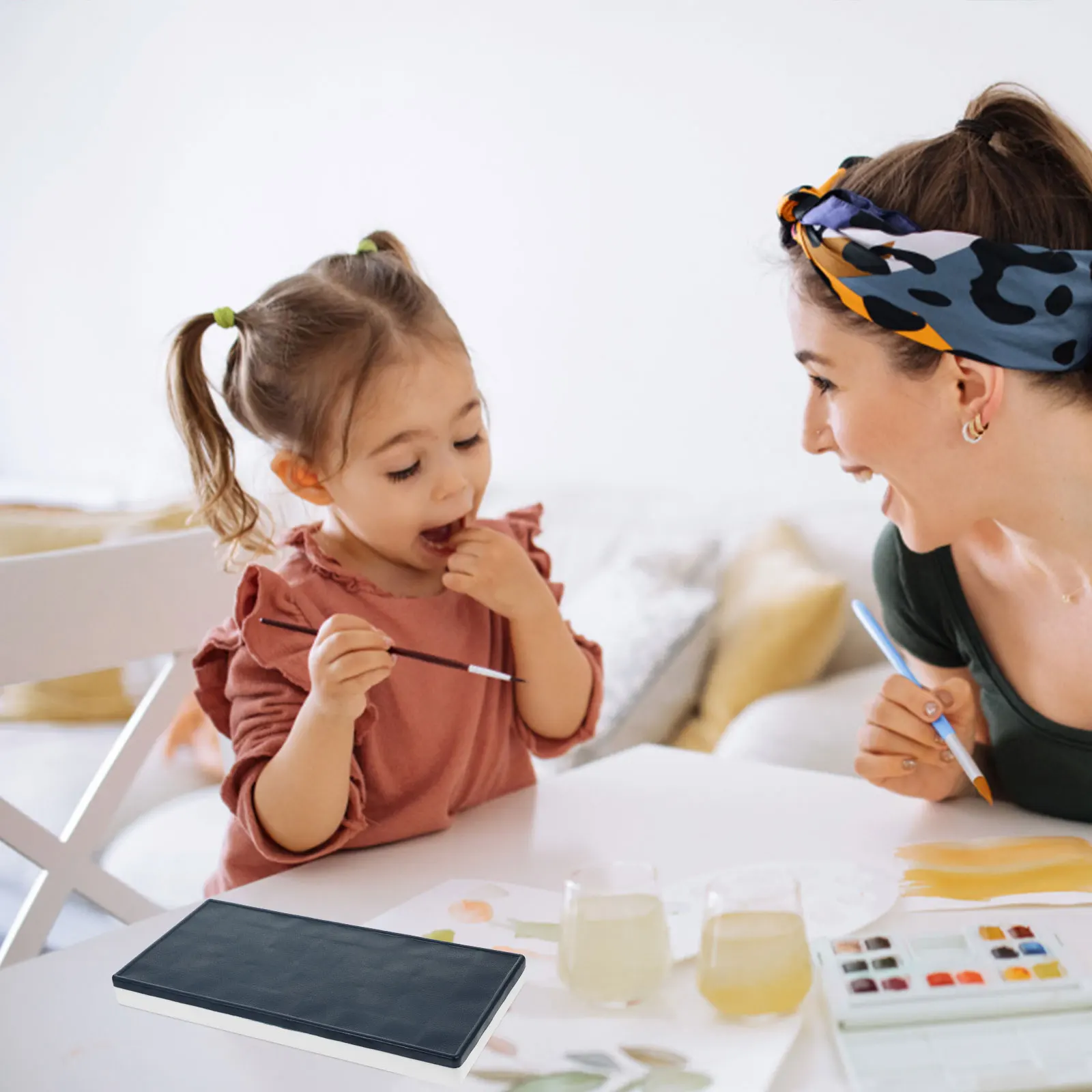 

Watercolor Pigment Box Plastic Mixing Tray Portable Painting Case For Artists Durable Empty Paint Box With Compartments