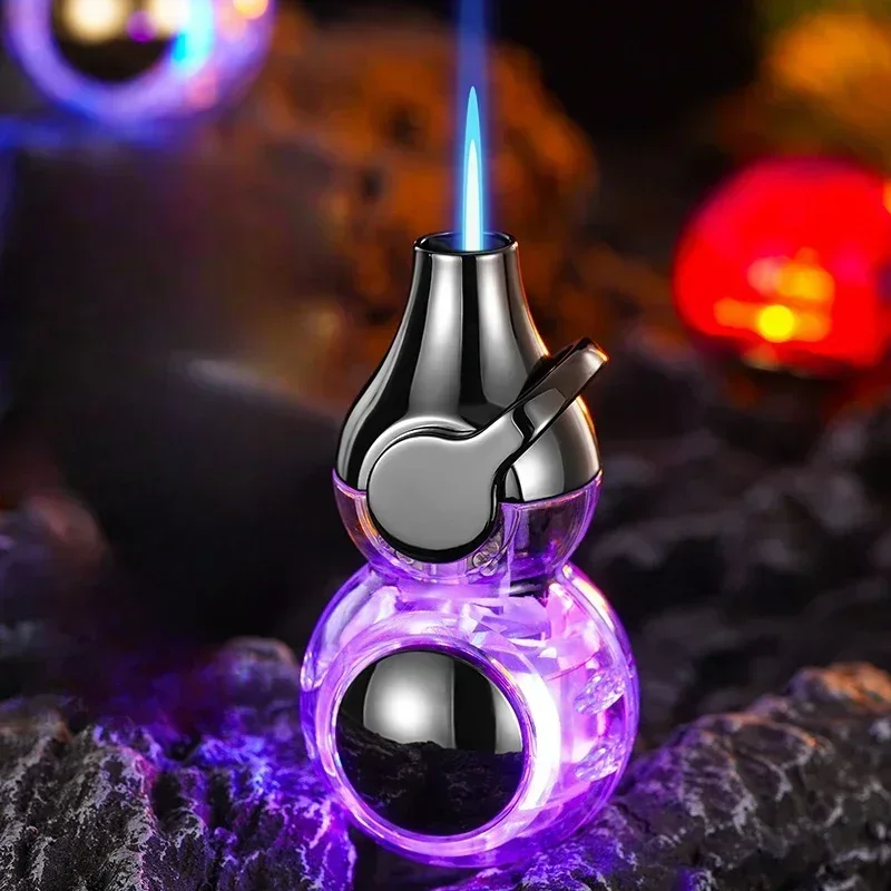 2025 New Style Carnival Butane Gas Lighter Windproof Straight Torch Colorful Light Green Flame Creative Personality - Image 6