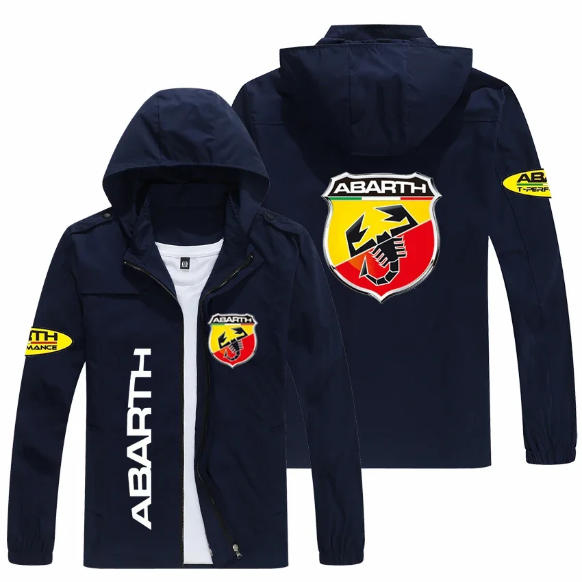 2023 NEW Spring and autumn men's ABARTH logo Hooded Jacket popular print casual fashion loose rider jacket men's street Basebal