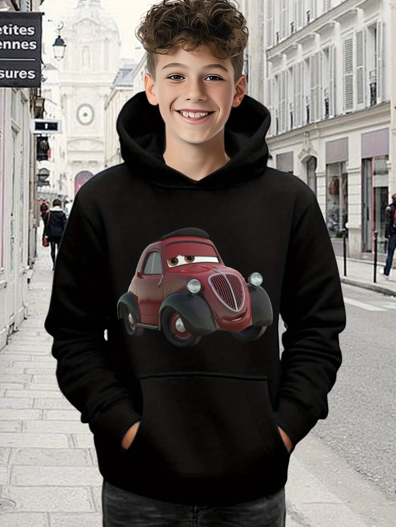 هودي مريح من القطن Lightning McQueen، مقاسات متعددة للأطفال والمراهقين والبالغين، ملابس كاجوال للداخلية أو الخارجية في الخريف والشتاء #4