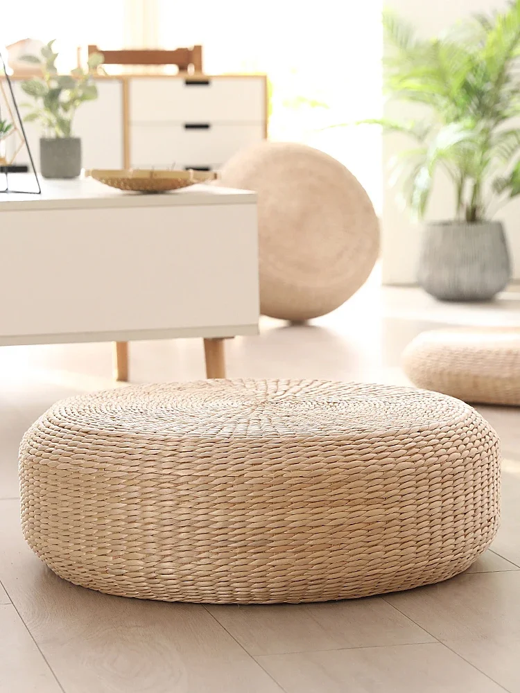 Japanese Tatami Straw Futon Seat Cushion Hand Woven Natural Meditation Kneeling Prayer Mat for Home Decor