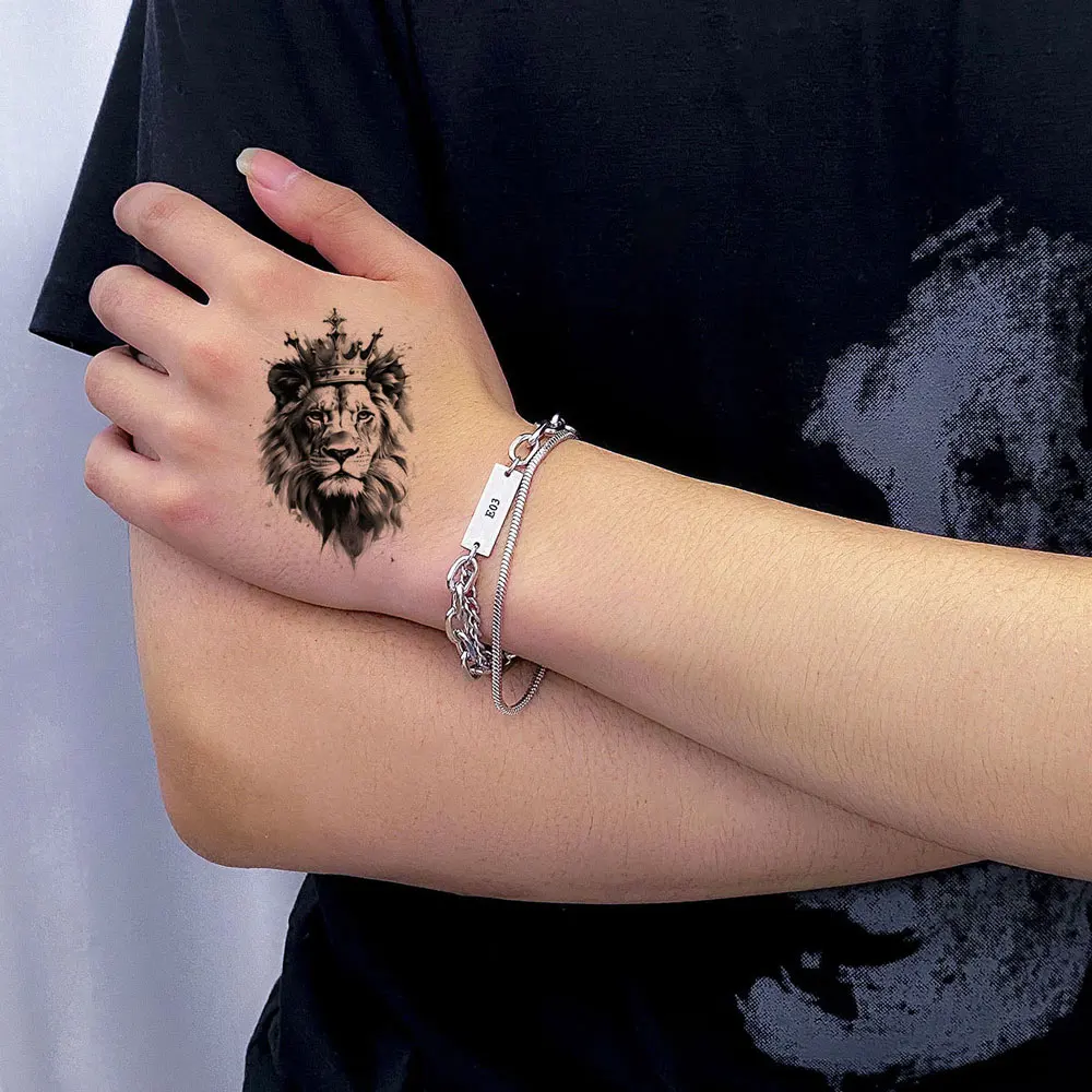30pcs Small Size Animal Tattoo Stickers for Men Women Wolf Tiger Eagle Dragon Skeleton Snake Cat Fake Tattoos For Hand Arm Body