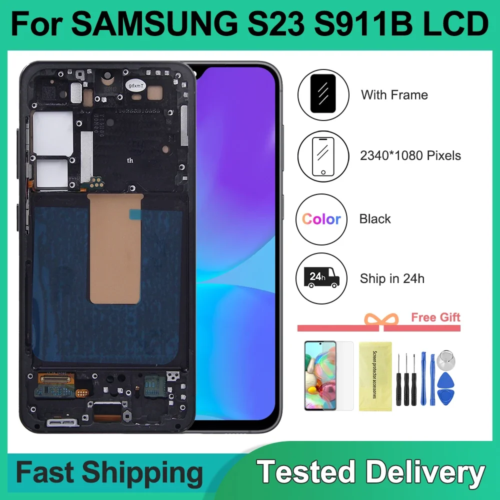 

TFT для Samsung S23 S911 SM-S911B SM-S911U ЖК-дисплей с рамкой, дигитайзер сенсорного экрана в сборе, замена для Samsung S23 5G