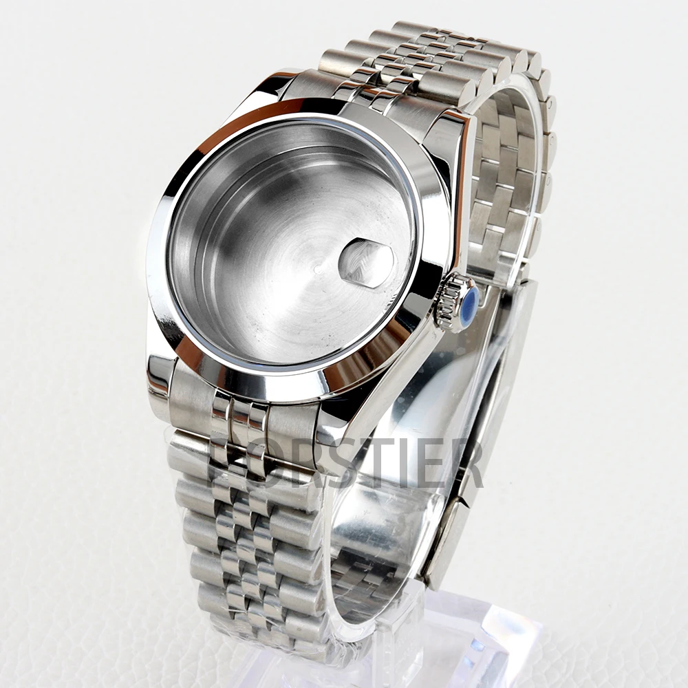 Silver 36mm/39mm Nh35 Case Solid 316L Stainless Steel Jubilee/Oyster Bracelet for Datejust Nh35 NH36 Movement 29.5mm Dial Parts
