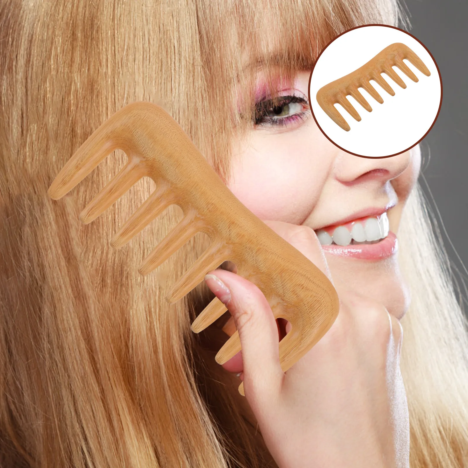 

Wide Tooth Comb Handmade Boxwood Smooth Polished Anti Static Hair Detangler Scalp Massage for Thick Curly Wavy Travel