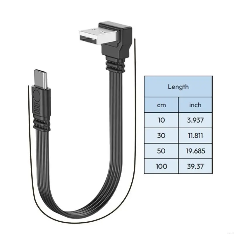 30-100cm USB2.0 to Type C Conversion Adapter Cable Power Charging Wire Support 2A Charging & 480Mbps Data Transfer