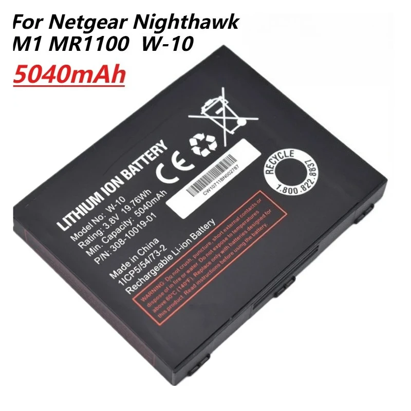 W-10 Ersatzakku für Netgear Nighthawk M1 MR1100 W10 wiederaufladbarer Lithium-Ionen-Akku mit hoher Kapazität, 5040 mAh