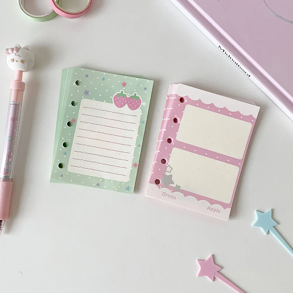 M5 Transparent 5-Hole Binder Notebook Cute Girl Snap Button Hand Account Book 3inch Card Book Office Stationery