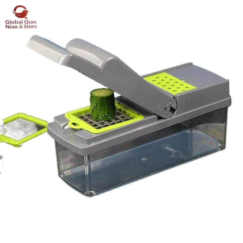Multifunctional Vegetable Cutter, Kitchen Vegetable Slicer, 14-Piece Slicer, Potato Salad Shredder and Vegetable Cutter