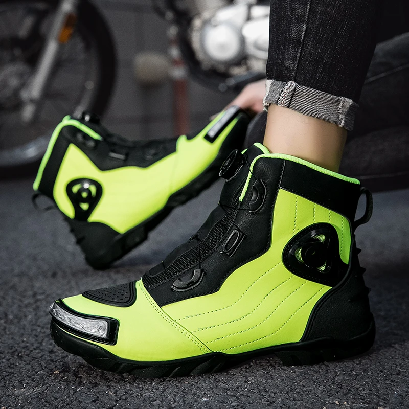 

Motorcycle protective boots new four seasons men's high top fashionable breathable riding boots anti slip off-road cycling boots