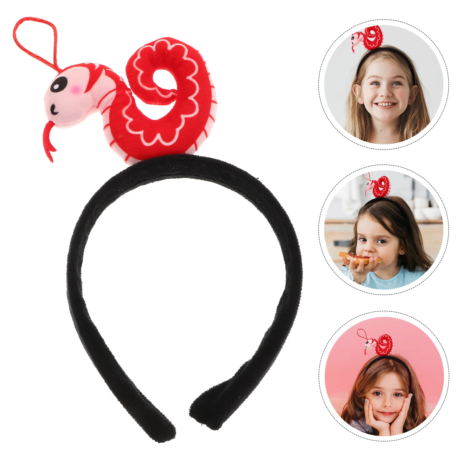 Year of The Snake Headband Hair Hairband Single Cartoon Kids Headbands Little Small Headdress Women Plastic Cloth Individual